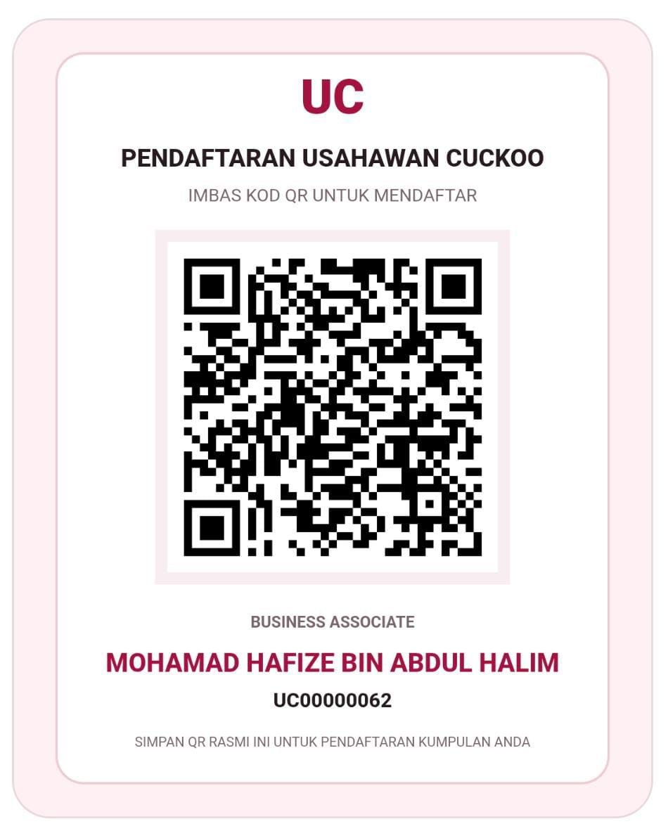 QR Code Pendaftaran Usahawan Cuckoo